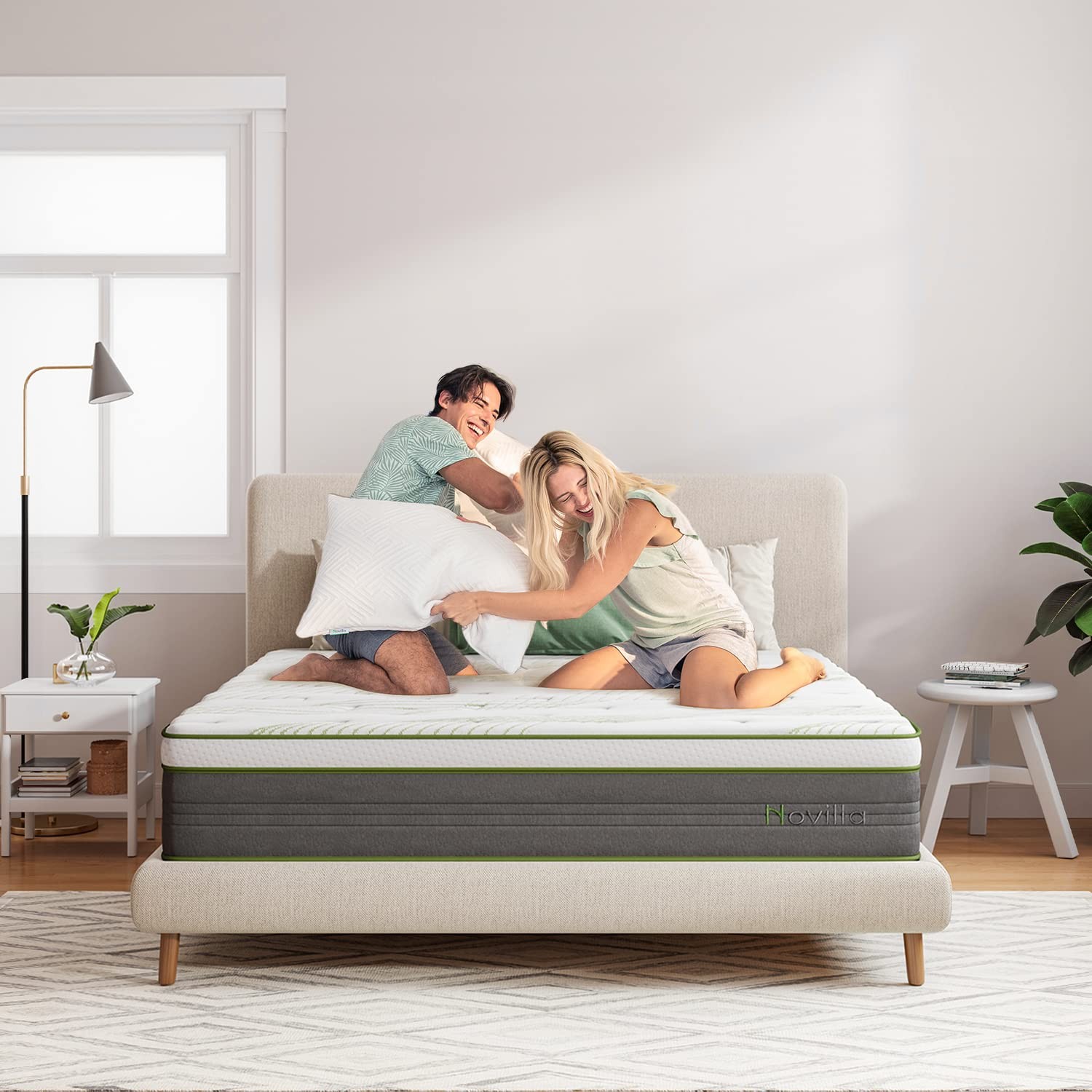 Full Size Mattress, 10 Inch Hybrid Mattress in a with Individually Wrapped Po…