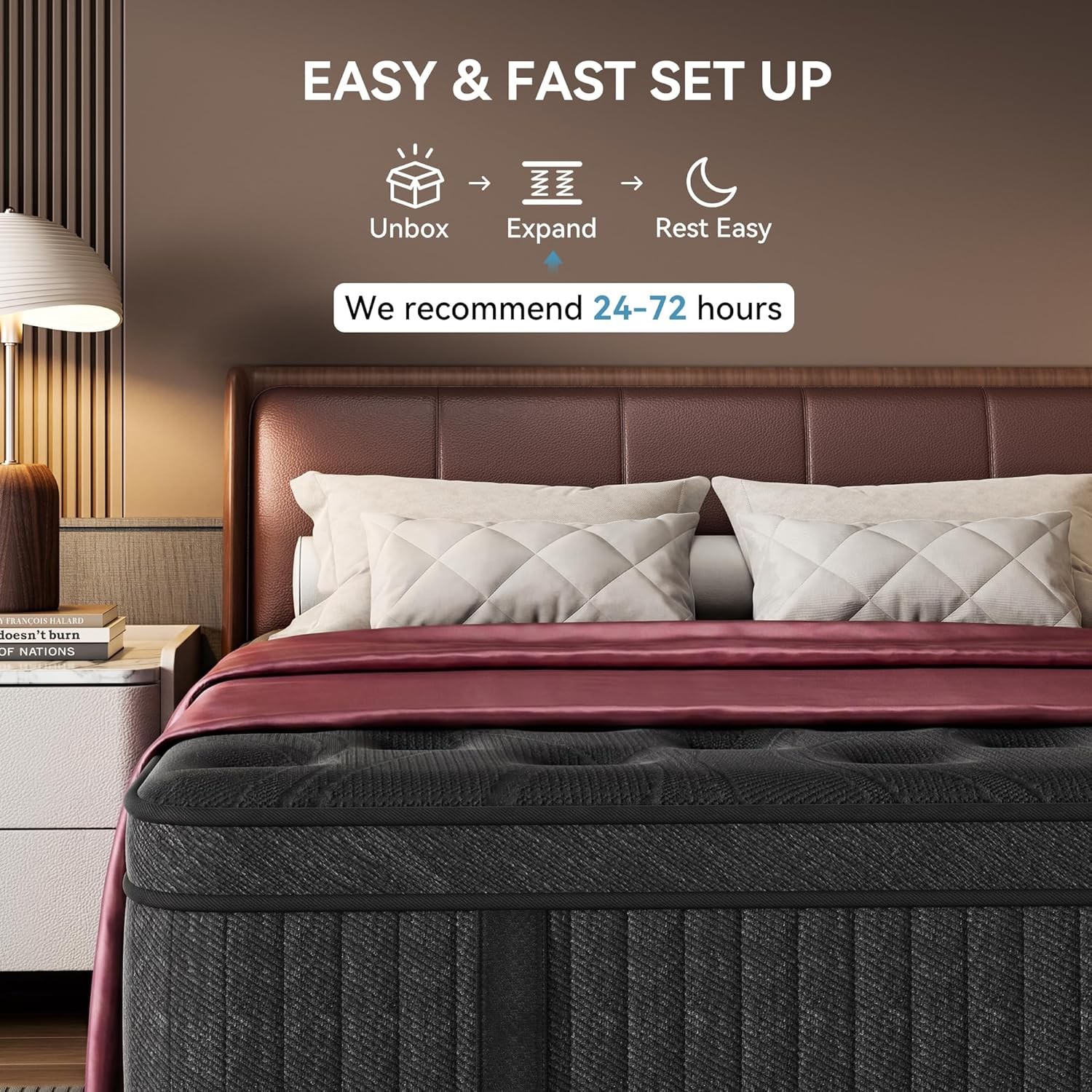 Twin Mattress 10 Inch Springs Matress Bed in a Box Soft & Breathable Pressure