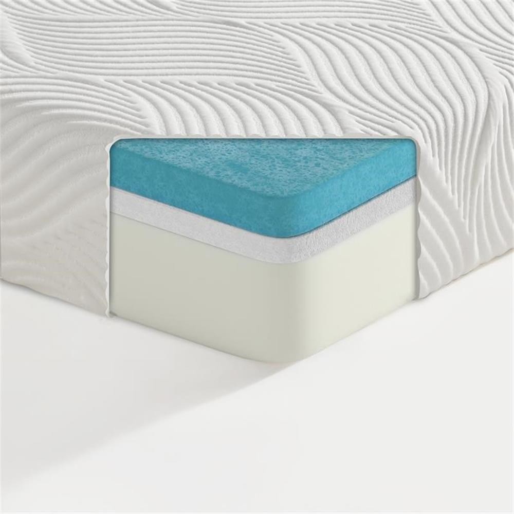 Lexicon Homelegance Bedding 10″ Modern Fabric Full Gel Memory Mattress in White