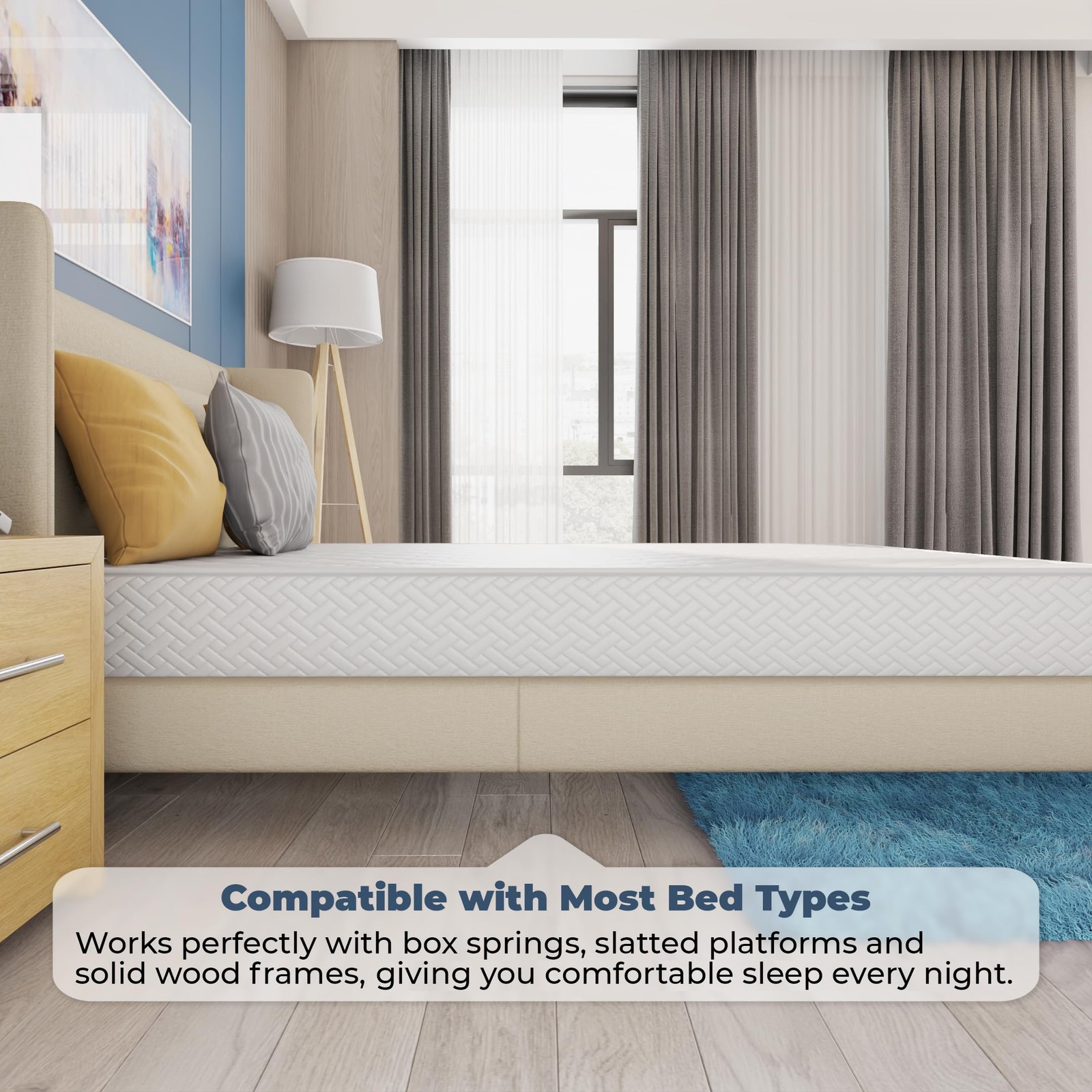 Twin Size Mattress – 6 Inch Cool Comfort Foam & Spring Hybrid Mattress with Brea