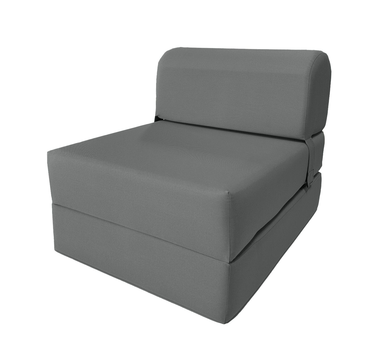 Portable Flip Sleeper Chair Folding Foam Beds, Sofa Couches 6x24x70 Gray
