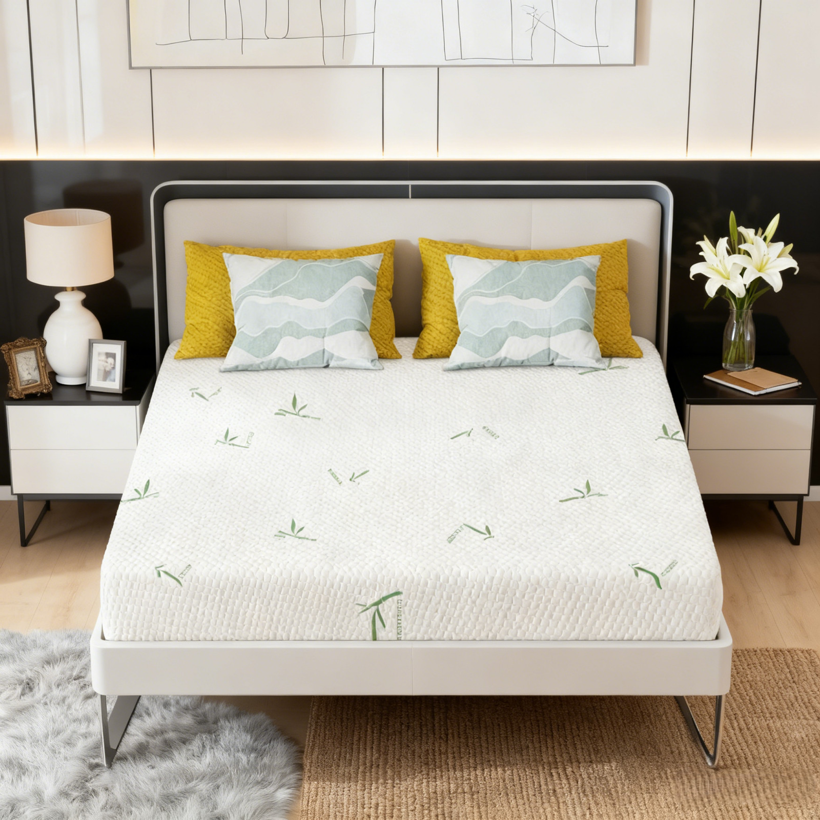 8″ Twin Size Gel Memory Foam Breathable Bamboo Cover Mattress in a Box For Kids