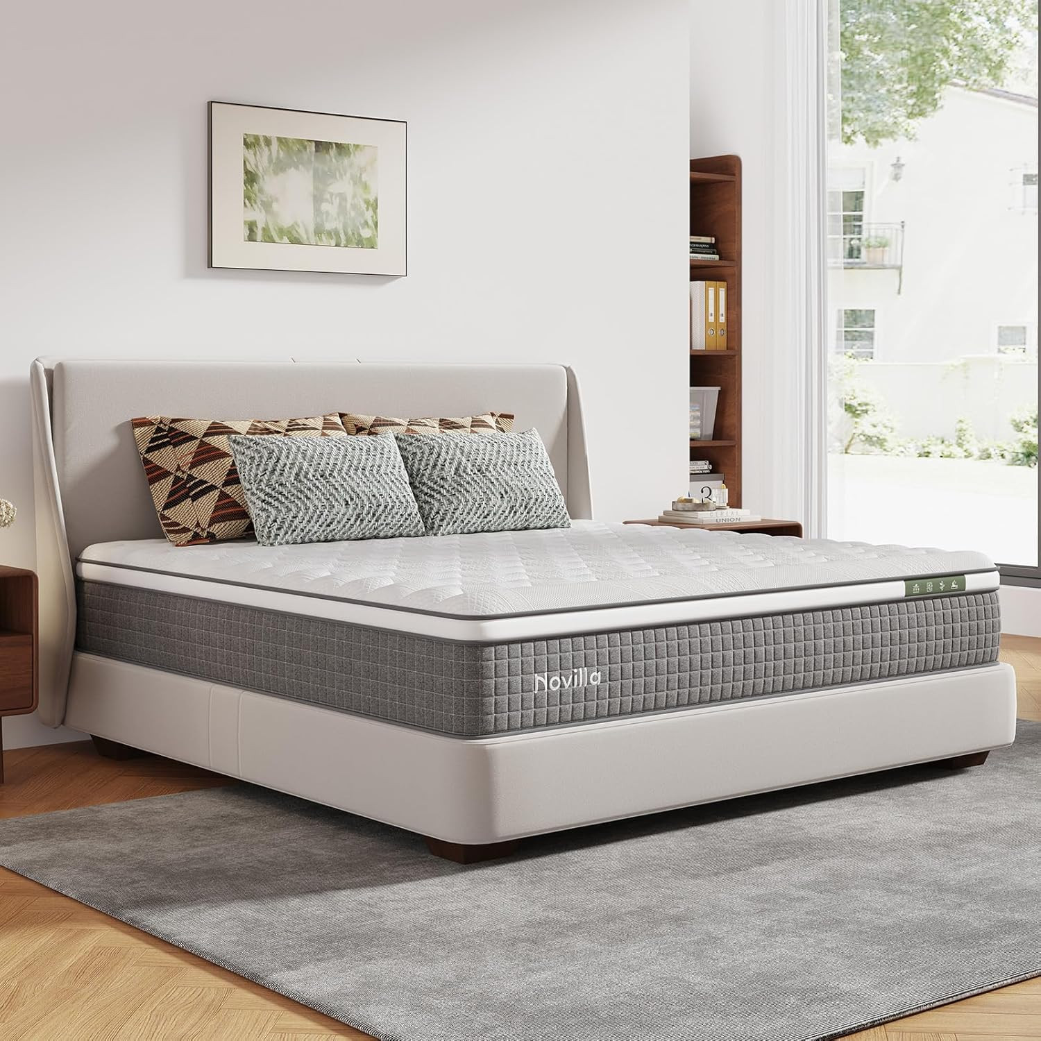 12 Inch King Mattress,Hybrid Mattress King Size with Silky Cool Fabric, Gel Memo