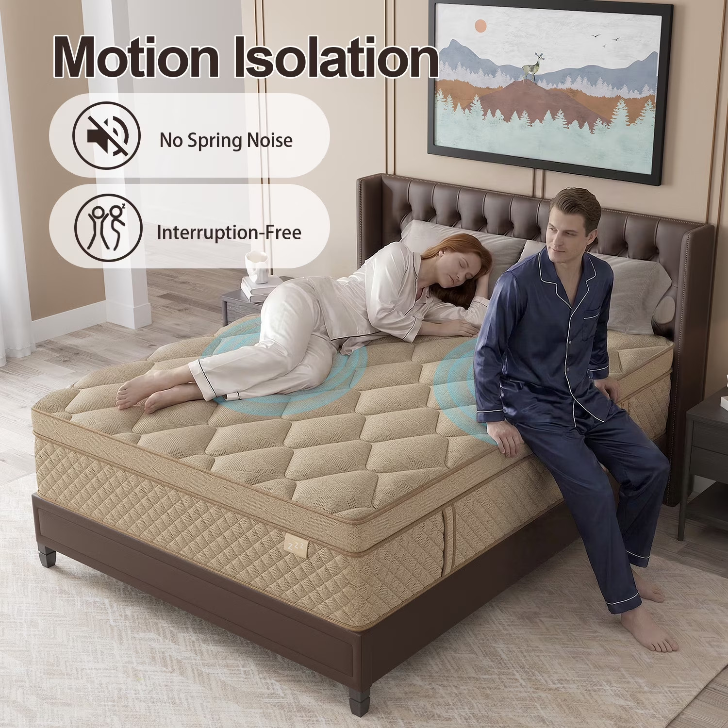 Duchessz 14inch Queen Mattress in a Box Gel Memory Foam Medium Firm Euro Top Hyb