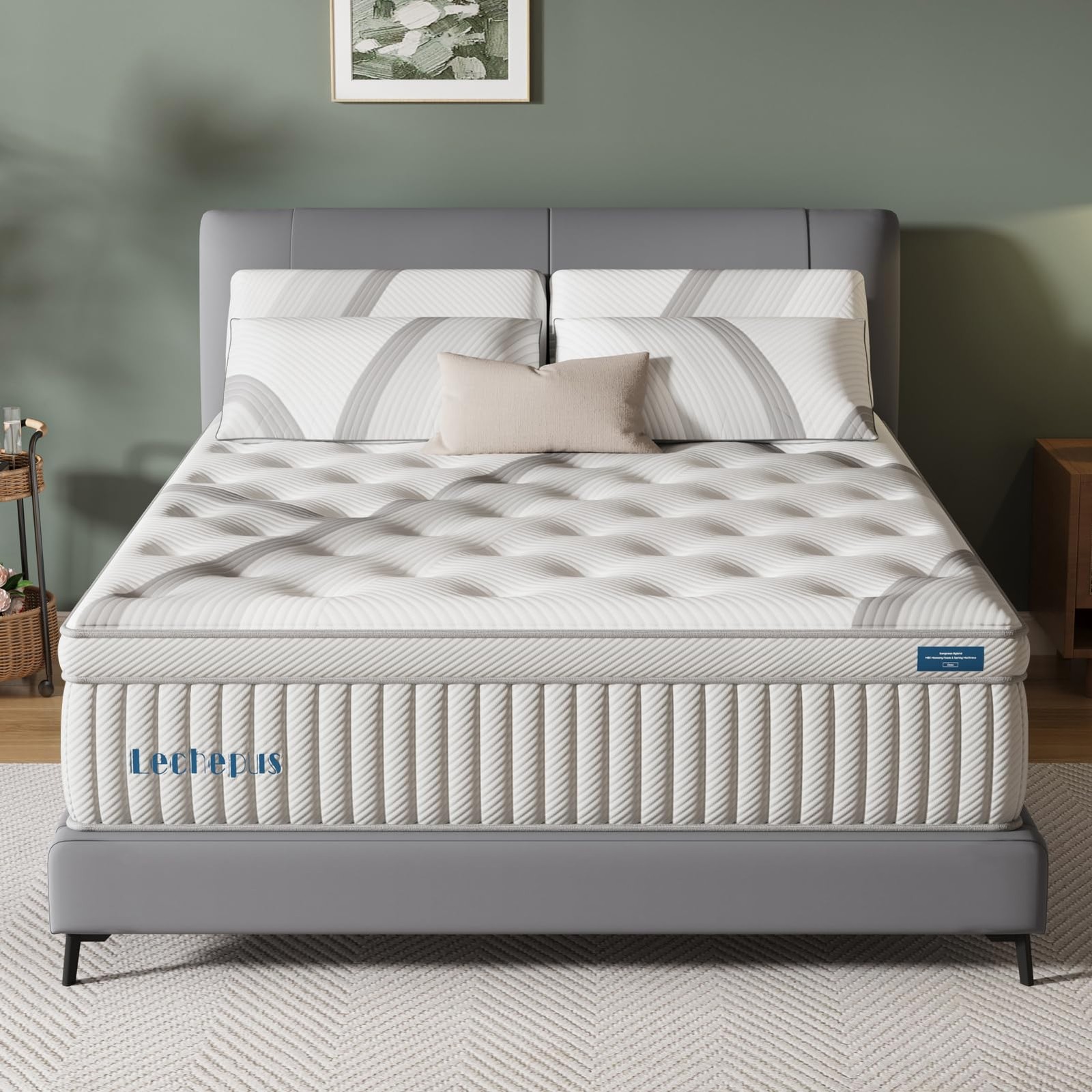 Lechepus Queen Mattress,14Inch Memory Foam Hybrid Mattress with 7-Zone Pocket…