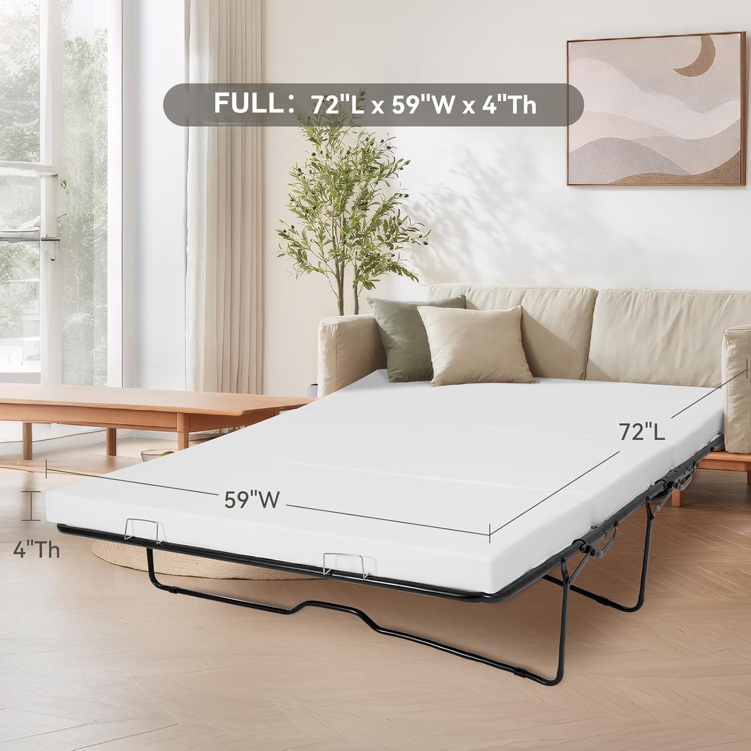 Foldable Sofa Bed Replacement Mattress Memory Foam 4″ Pull Out Sofa Bed Mattress