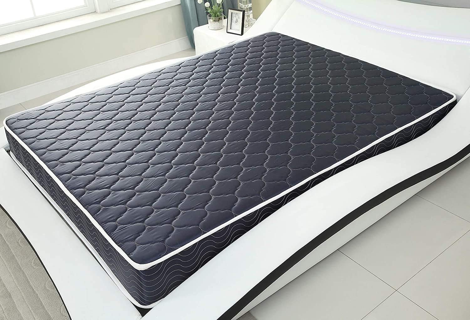 6-Inch Water-Resistant High-Density Foam Mattress Made in USA with Stylish Di…