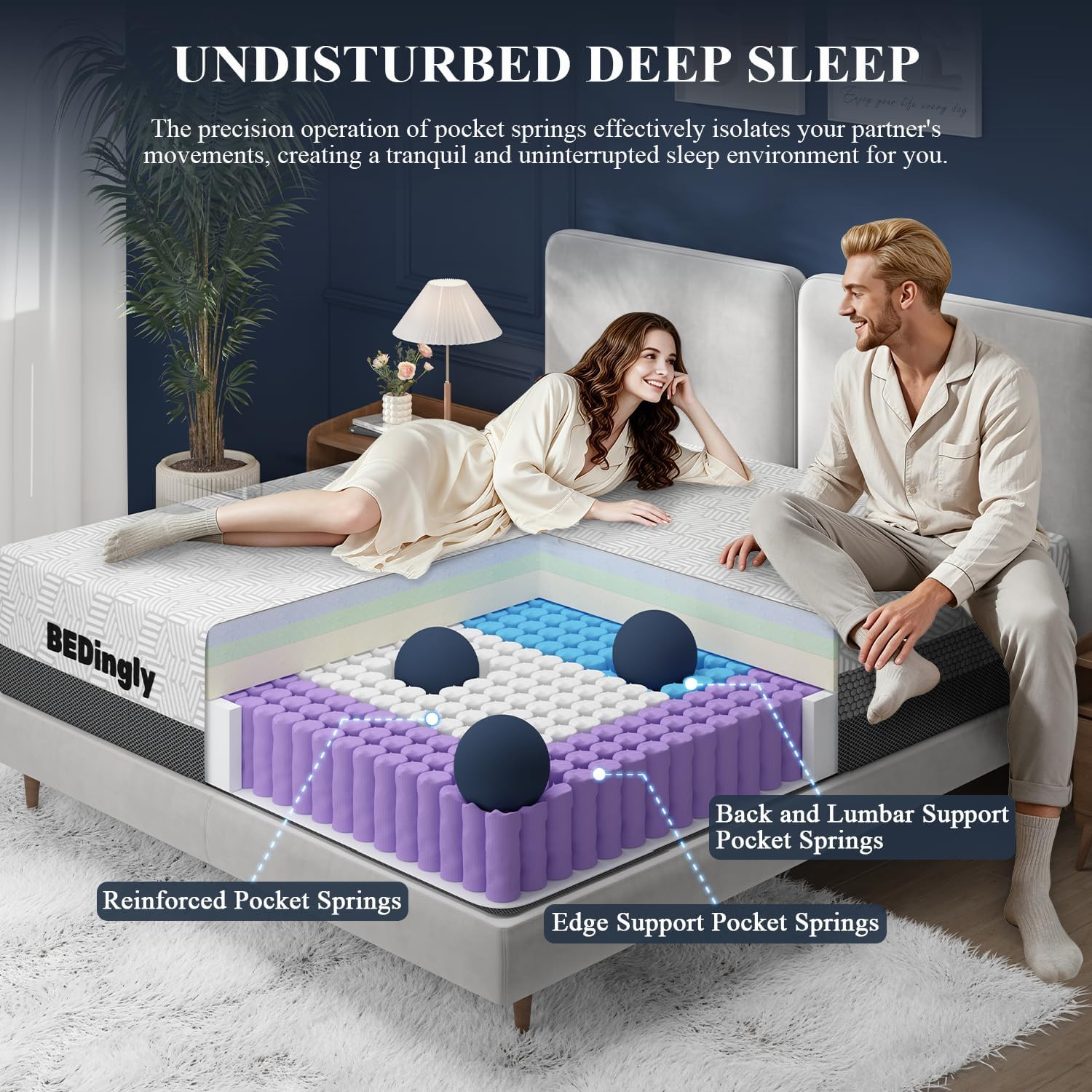Firm Queen Mattress 14 Inch (Hotel Collection) Luxury Hybrid Queen Size Mattress