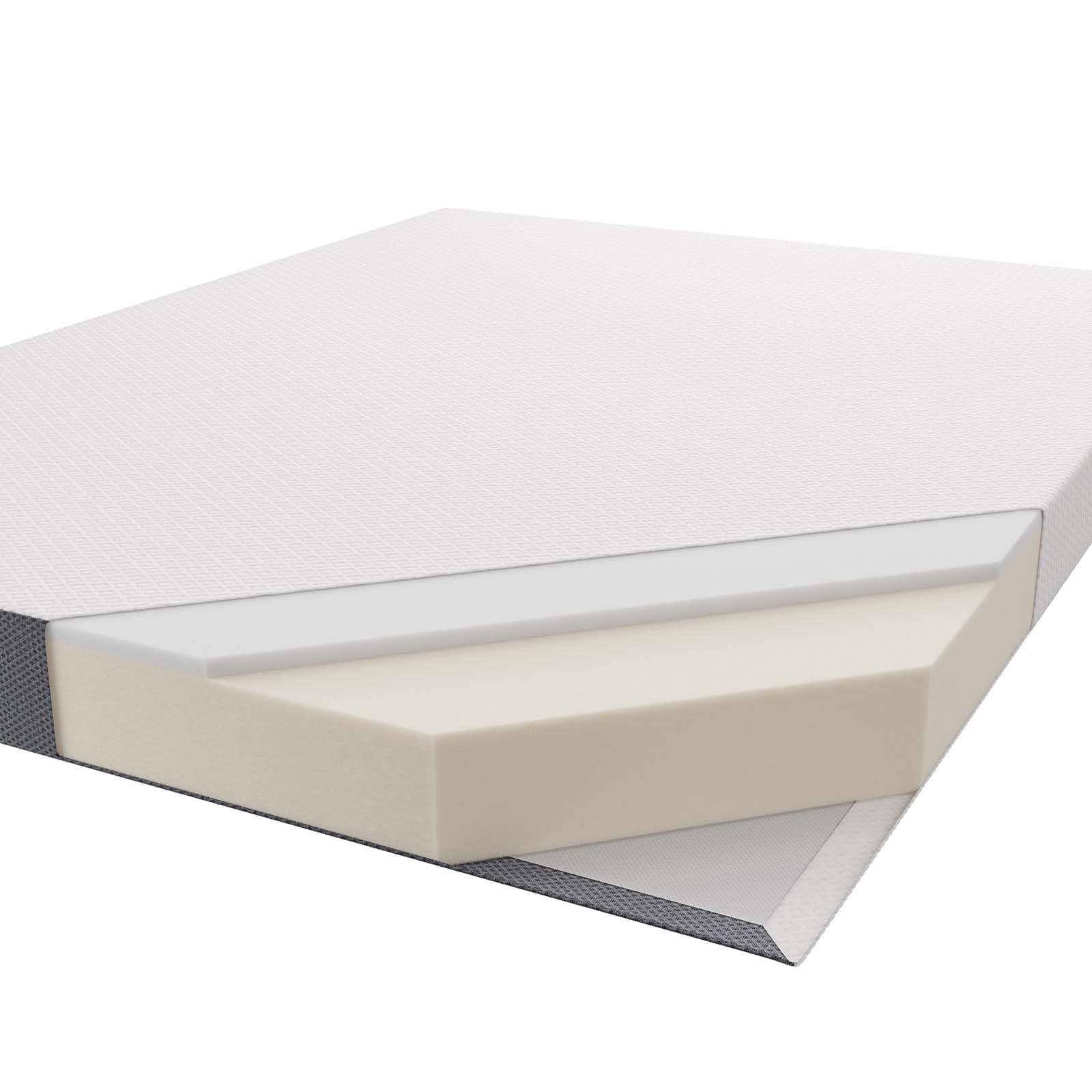 Modway Mila 6″ Modern Style Memory Foam Full XL Mattress in Gray
