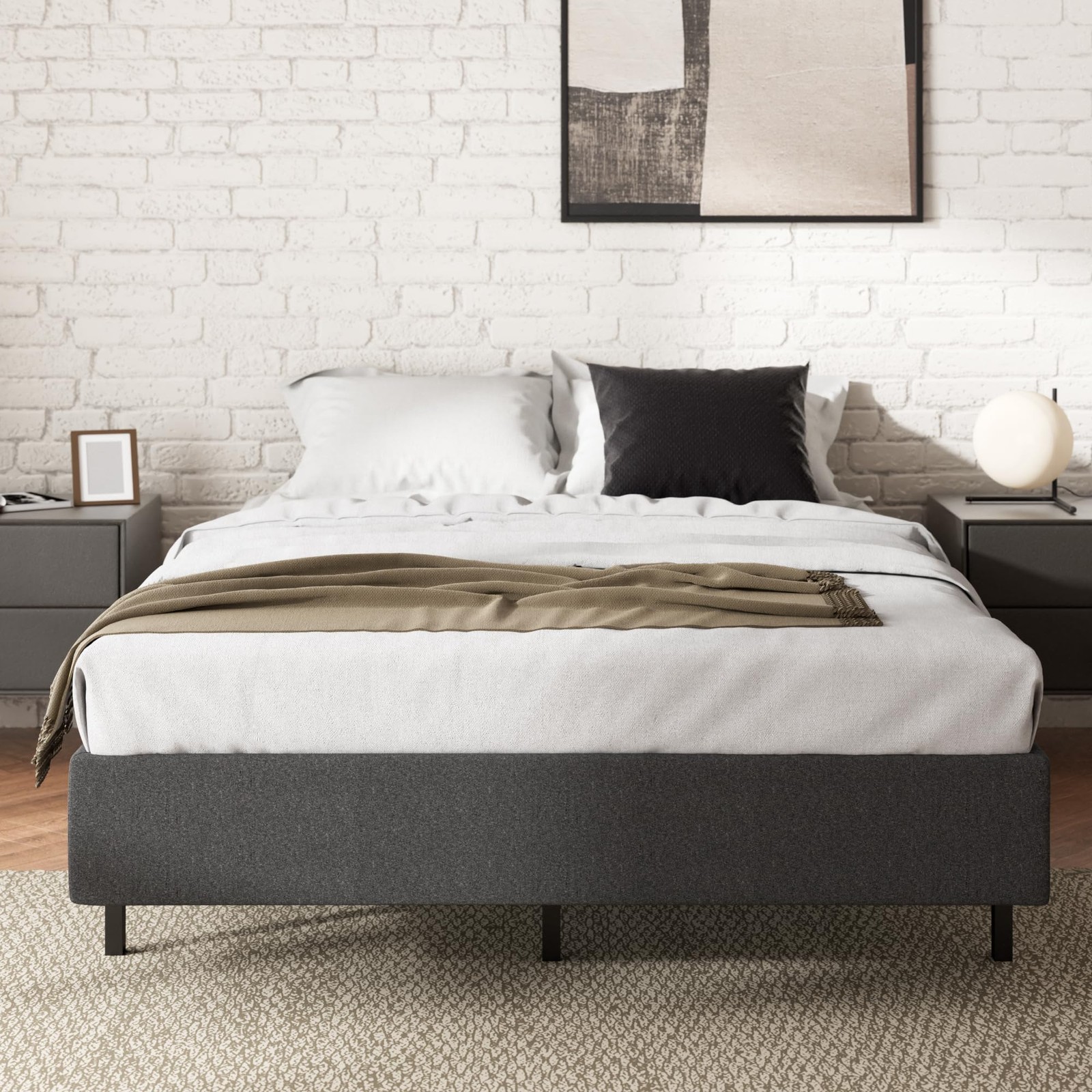Zinus 9 Inch WonderBox(TM) Smart Box Spring, Quick Assembly King, Grey
