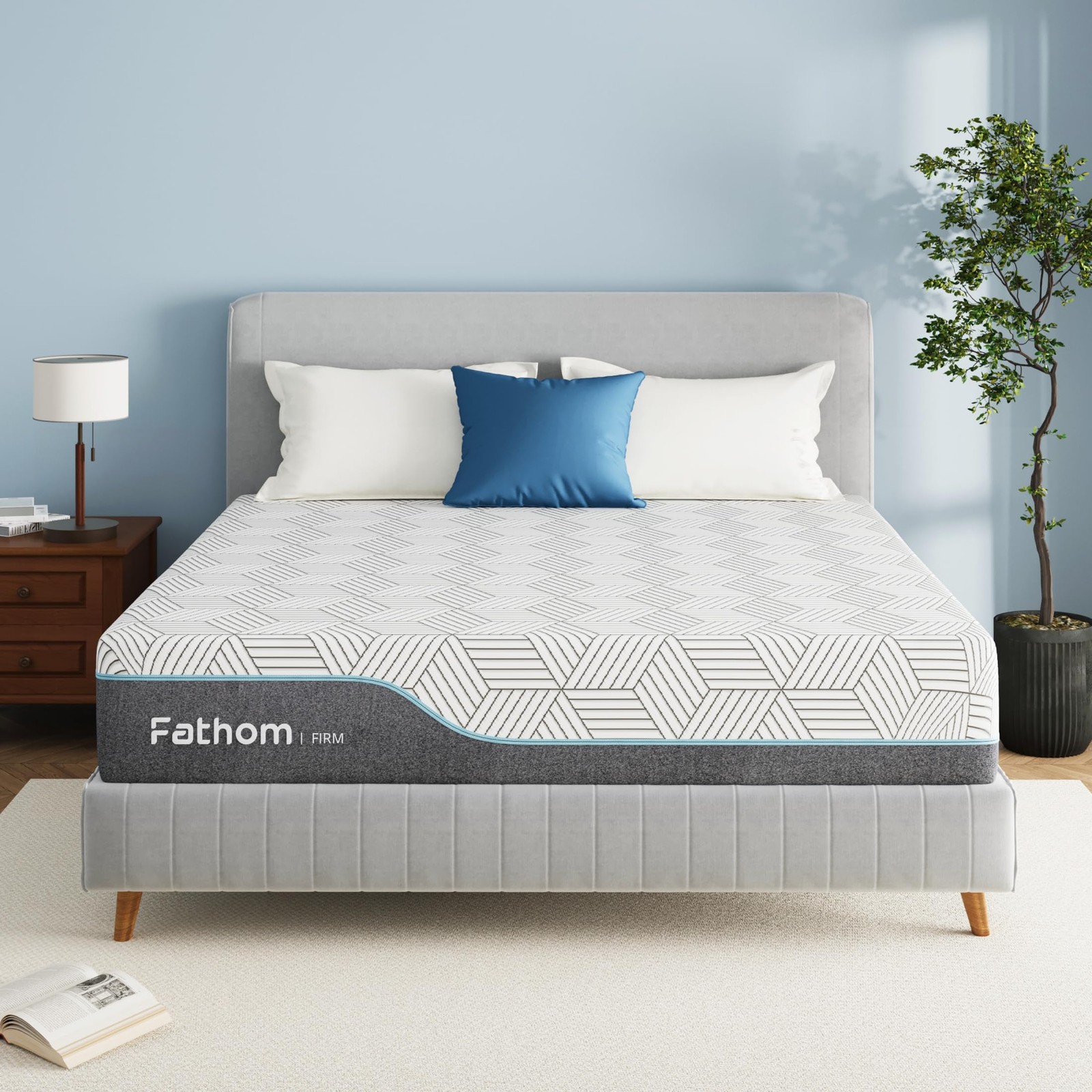 FATHOM Firm Queen Mattress 10 Inch Memory Foam Mattress Queen Size Bed in a B…