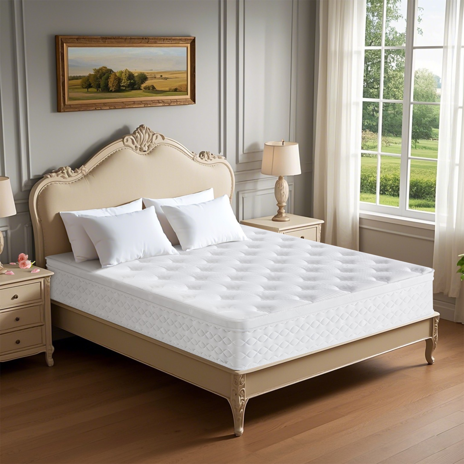 10″12″ Gel Memory Foam Spring Hybrid Mattress Twin Full Queen King Size In A Box