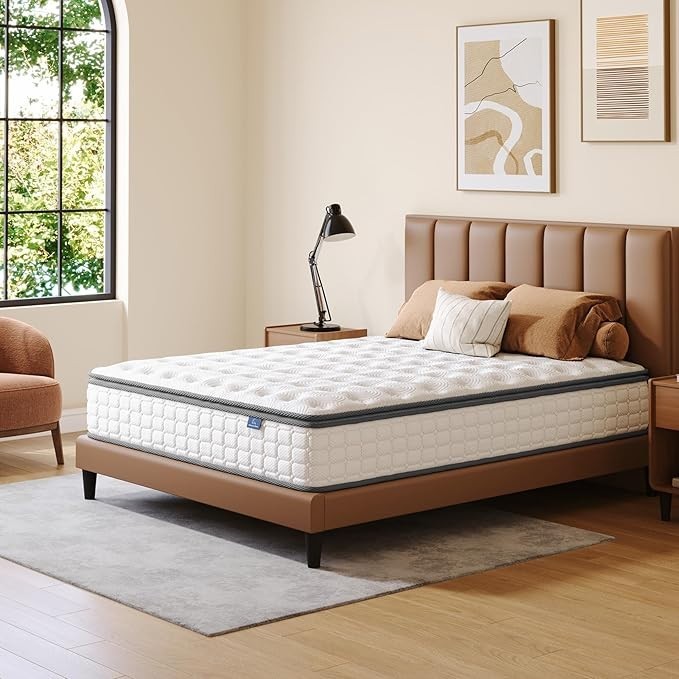 12″ Colchones QUEEN Size De Espuma 12 Pulgadas Memory Foam Bed Hybrid Mattress
