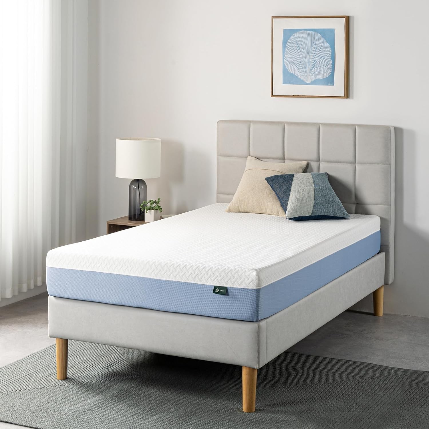 8-Inch Twin Cooling Essential Memory Foam Mattress White Medium Feel Fiberglass