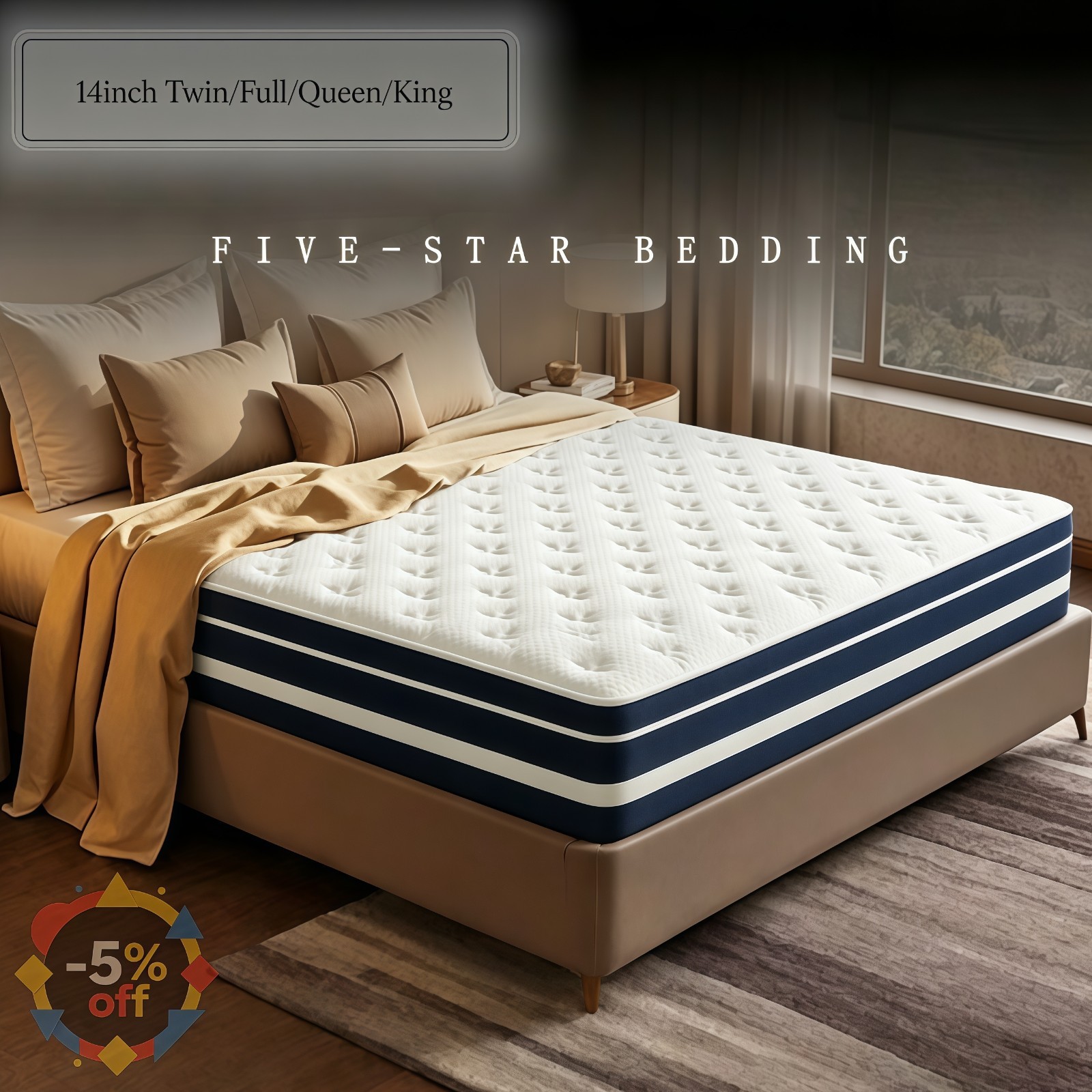 12 14″ Gel Memory Foam Spring Hybrid Mattress Queen King Bed Mattress In A Box