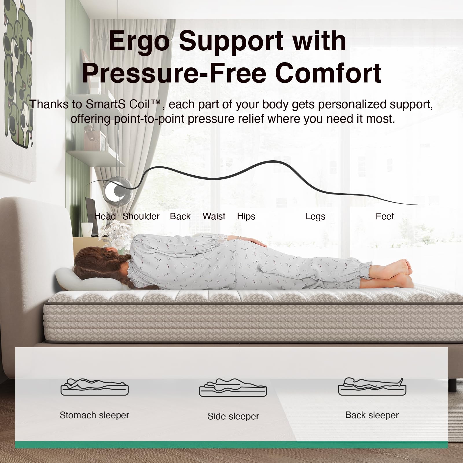 Twin Mattress, 6 Inch Twin Size Mattresses in a Box with Smarts™ Coil for Pre…