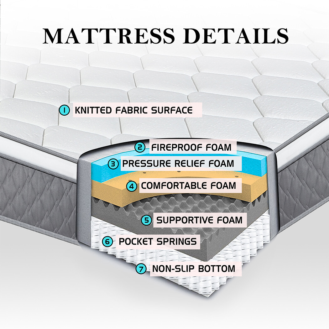 12 Inch Memory Foam Hybrid Queen Size Mattresses Pocket Spring Mattress in a Box