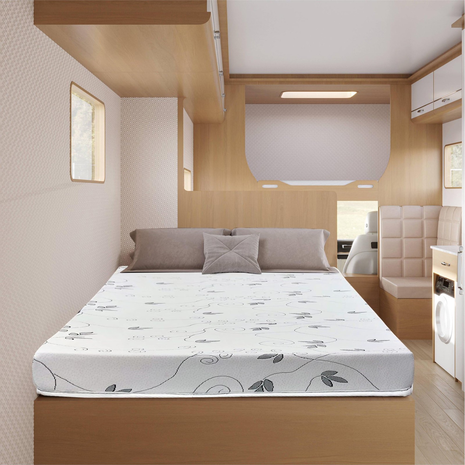 , 6-Inch High-Density Foam RV Mattress Replacement, Medium Firm, Good for Tra…