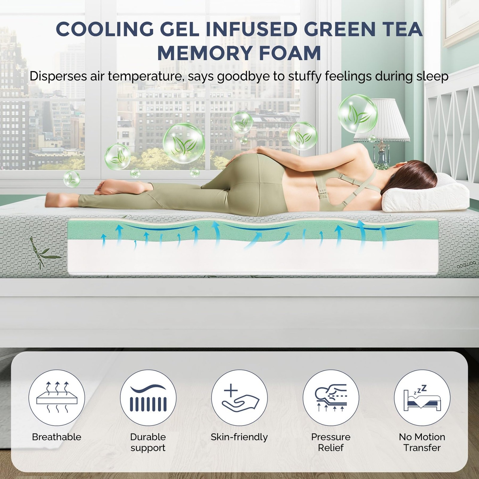 Twin Mattress, 5 Inch Green Tea Gel Memory Foam Mattress for Kids with Breath…