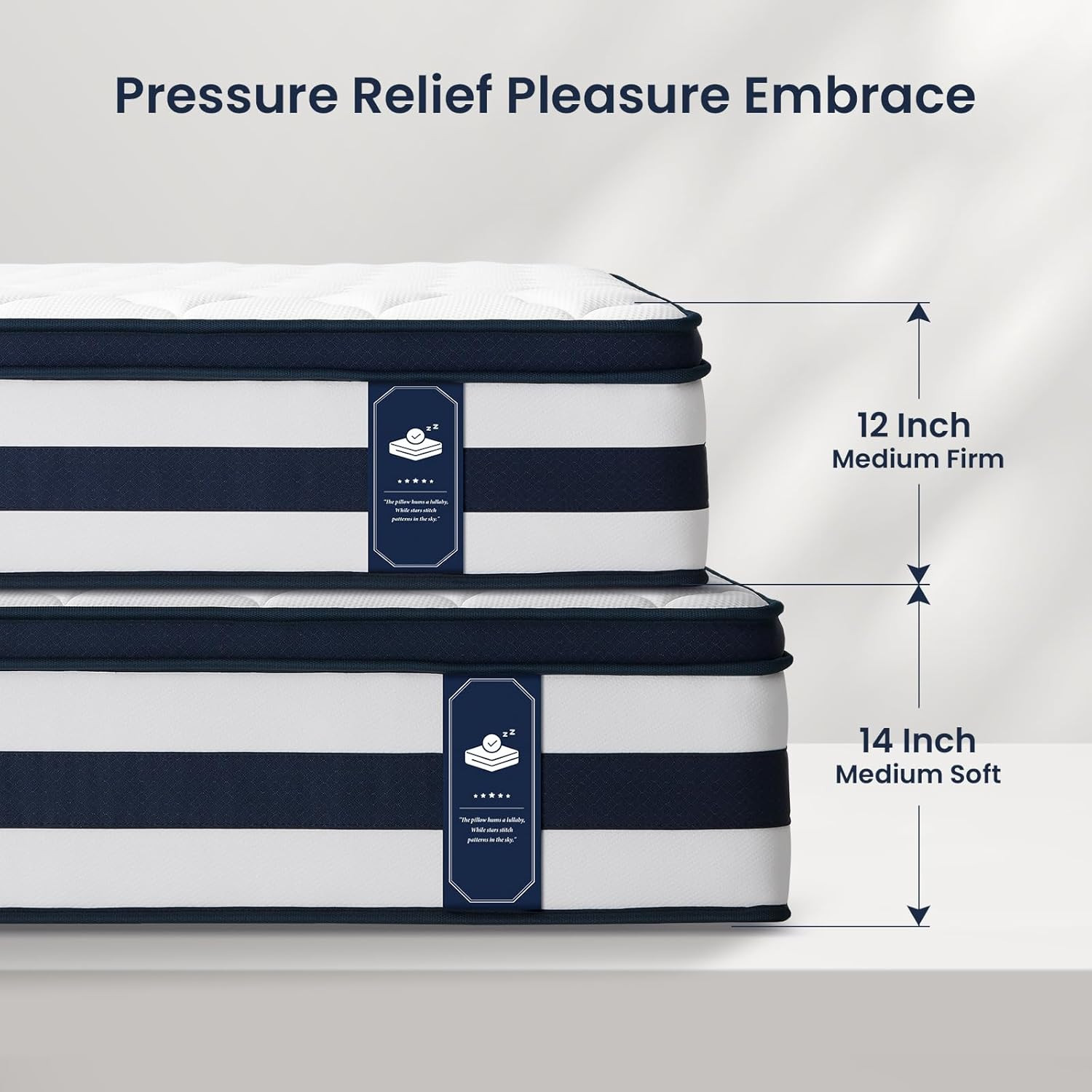 12″ Gel Memory Foam Hybrid Queen Mattress – Cooling & Pressure Relief