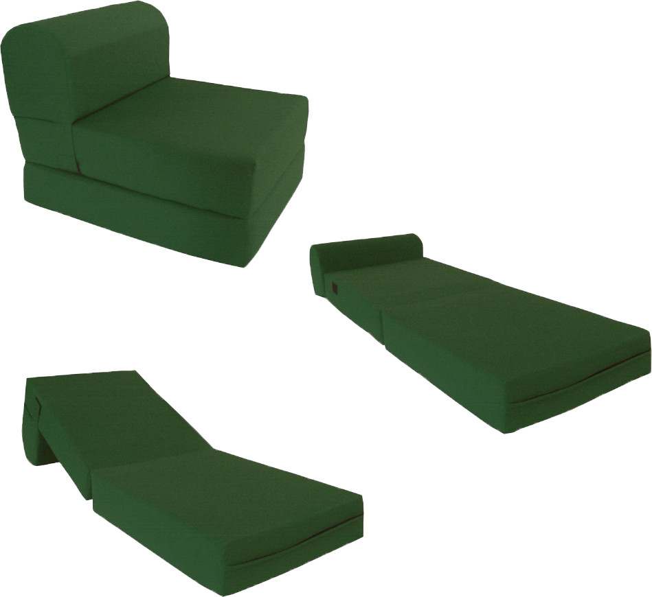 Hunter 6 x 24 x 70 Sleeper Chair Folding Foam Bed, High Foam Density 1.8 lbs