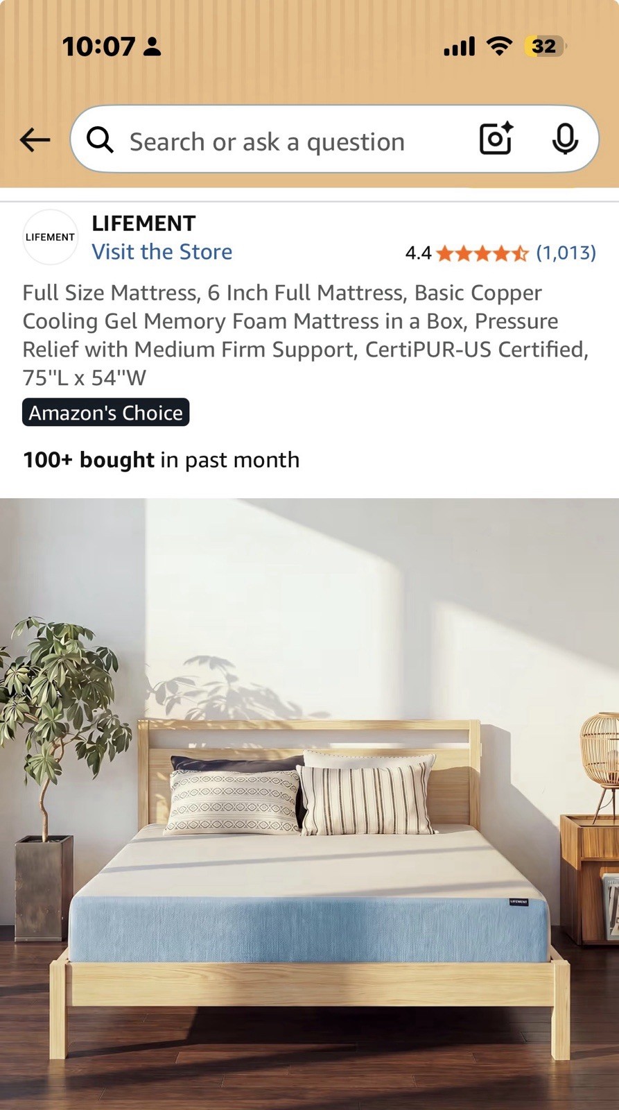 6 Inch Queen Size Mattress Memory Foam