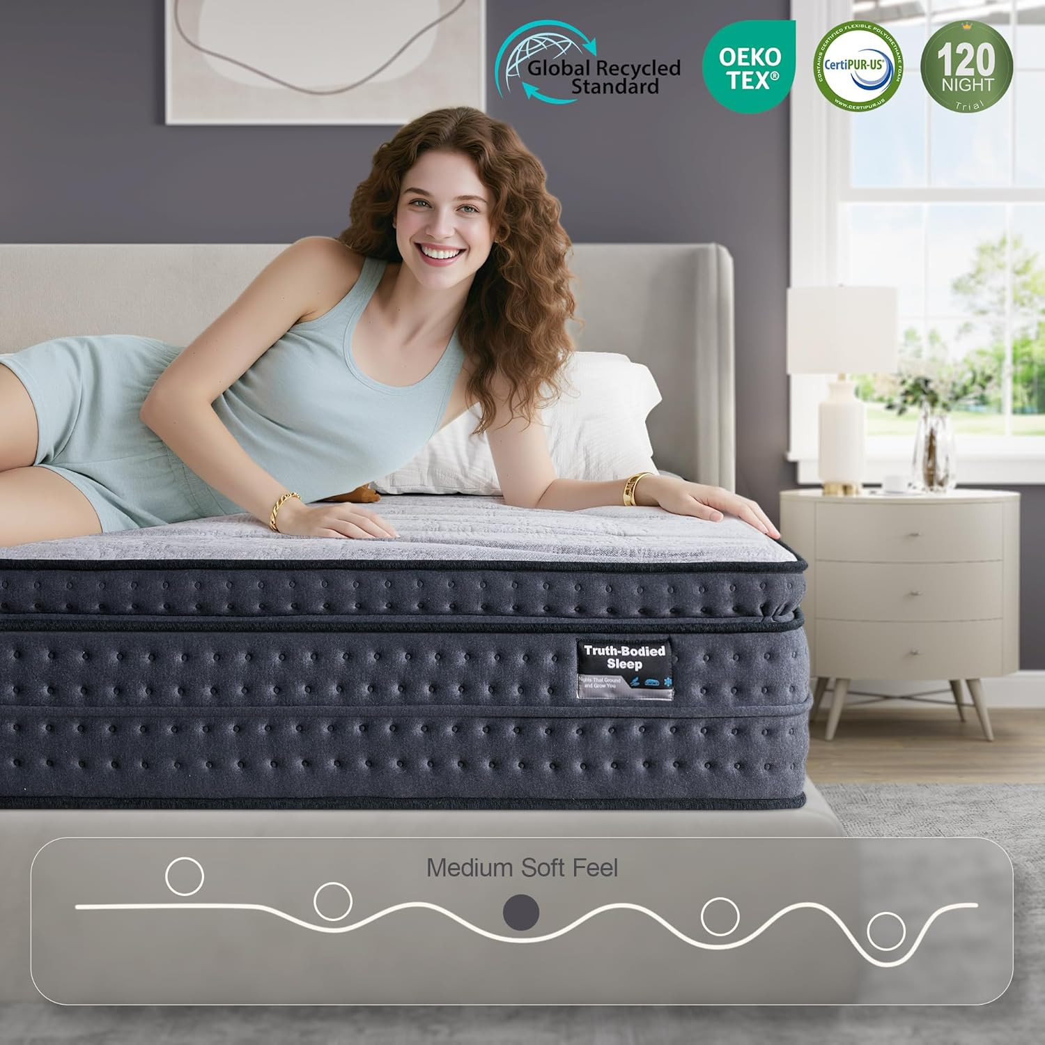 14″ King Gel Memory Foam Hybrid Mattress with Cooling & Zoned Support