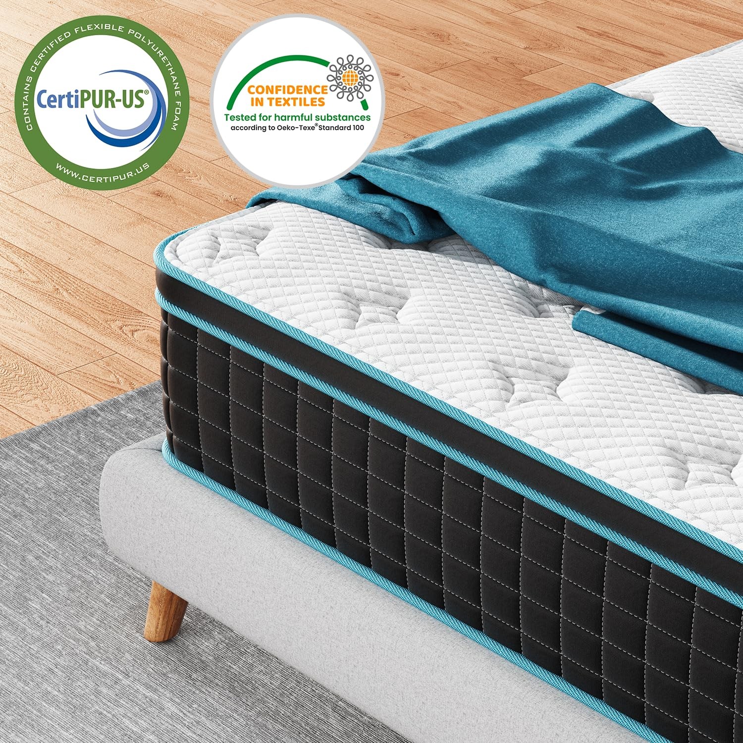 Queen Mattress 12 Inch, Pocket Spring Hybrid Queen Size Mattress in a , Memor…