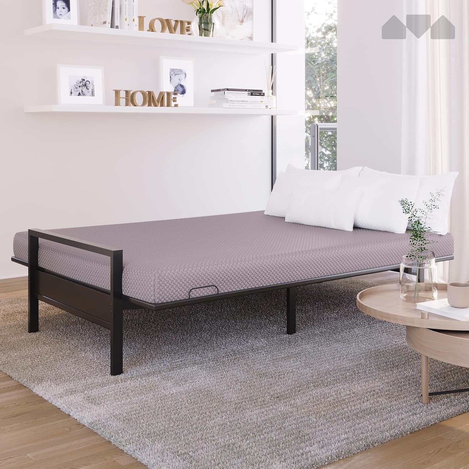 Memory Fo Futon Mattr – Full Size (Fre Not Included) (Grey)