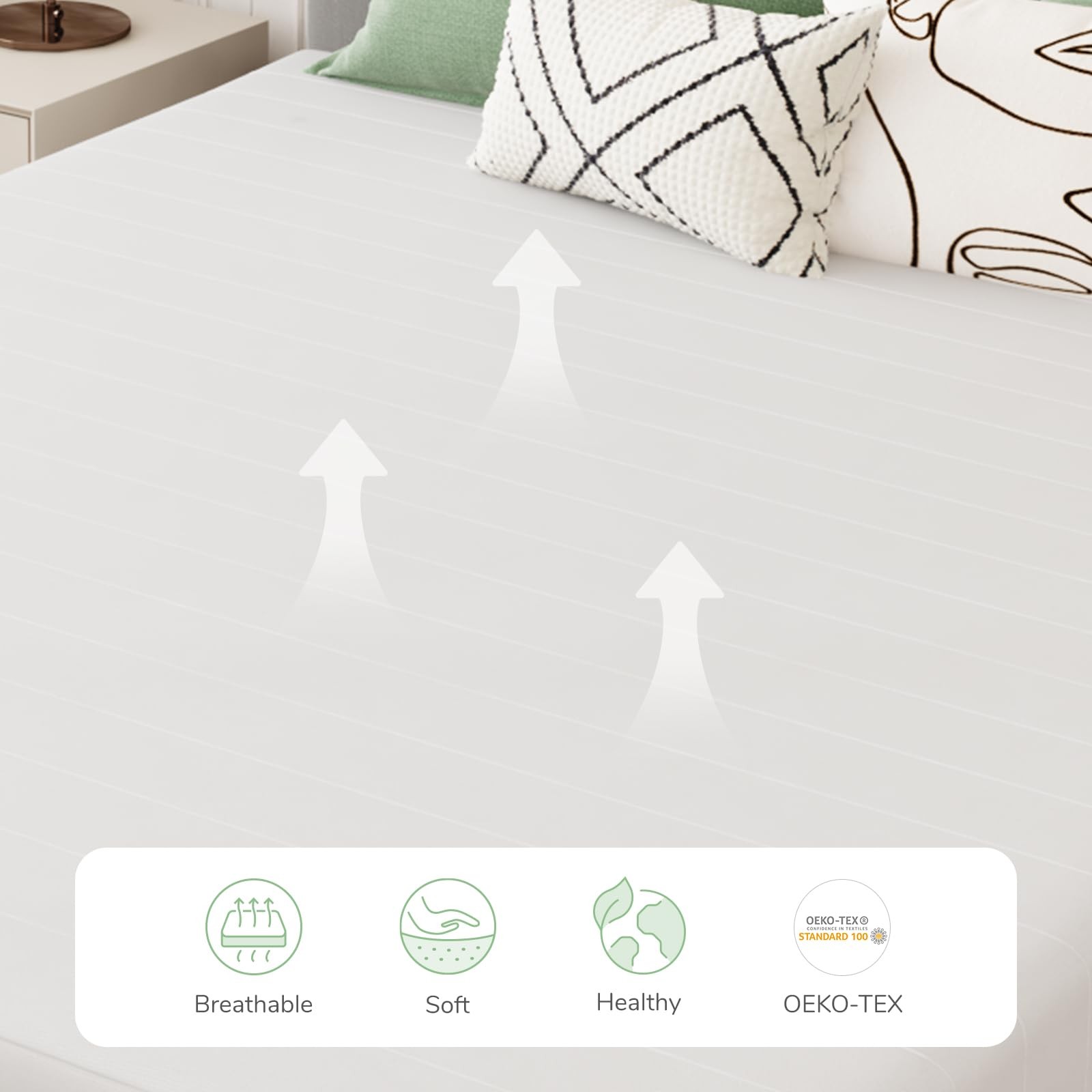 Queen Size Mattress, 10 Inch Foam Mattress in a , Grey Comfort Foam with Brea…