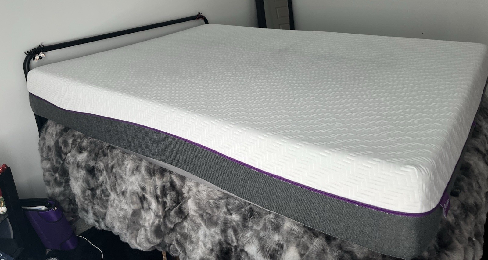 Anlowo White Gray Purple Mattress Geometric Pattern Rectangle for Bedroom Adults