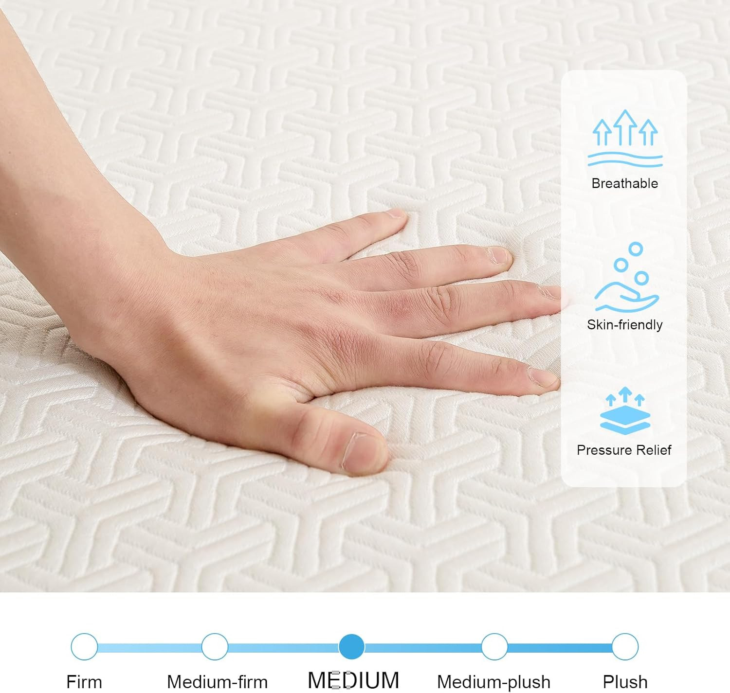 Tri-Fold Memory Foam Mattress, 4 Inch Single Folding Mattress, Foldable with Col