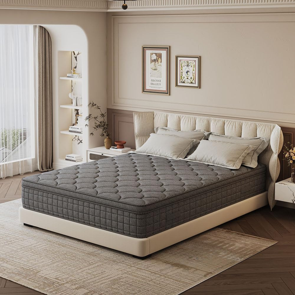 12-Inch Twin Mattress,Memory Foam and Spring Hybrid Mattress, Medium Firmness, L
