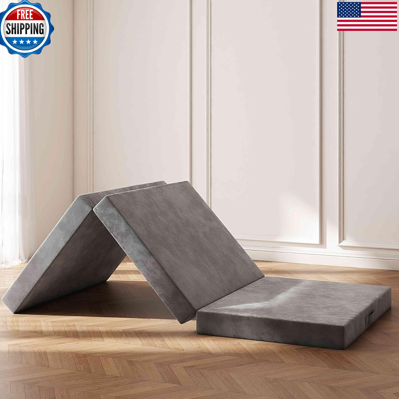 Swbvs Tri-Fold Memory Foam Mattress 4 Inch Full Folding Mattress Washable