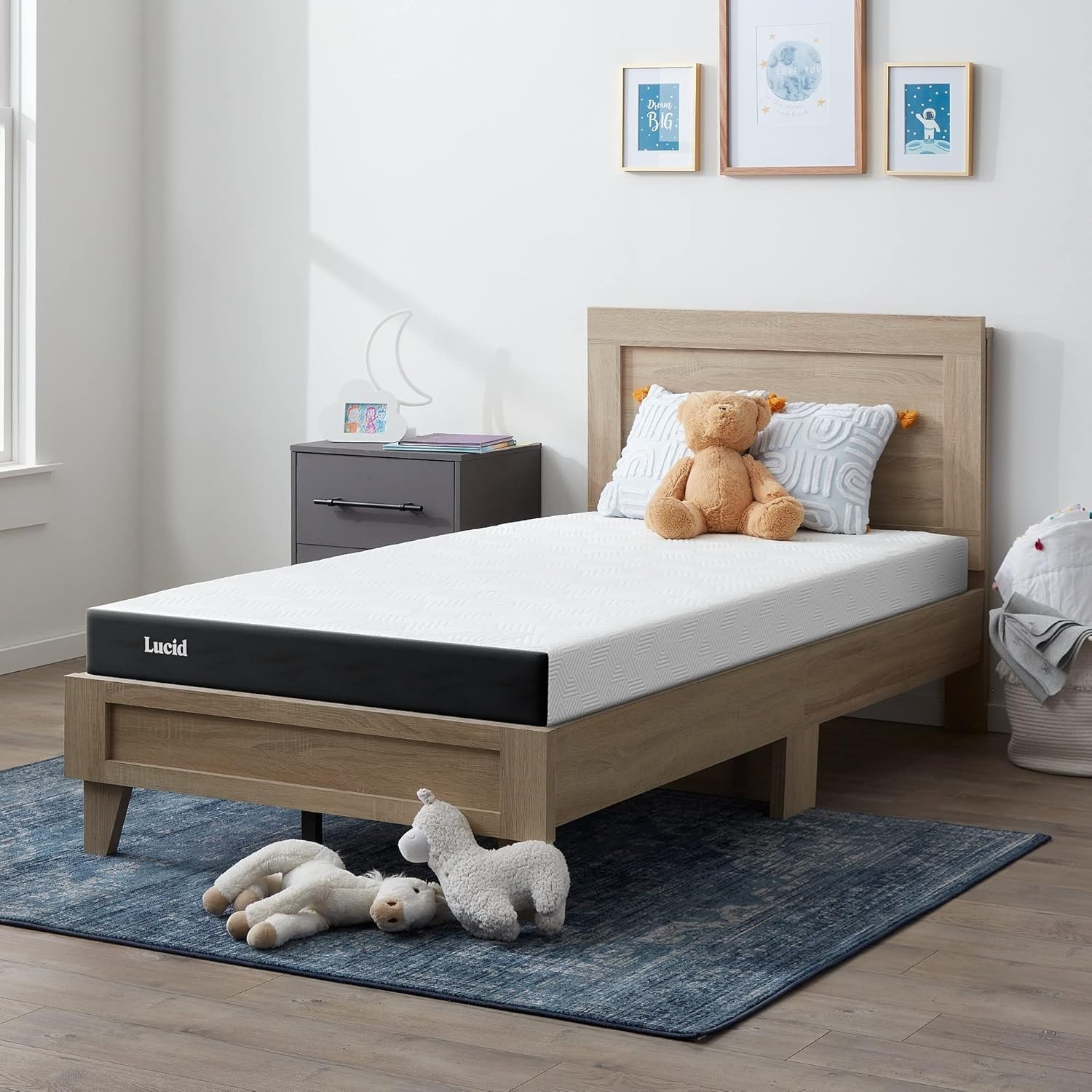 Lucid 5 Inch Memory Foam Mattress – Low Profile – Firm Feel – Infused with Bambo