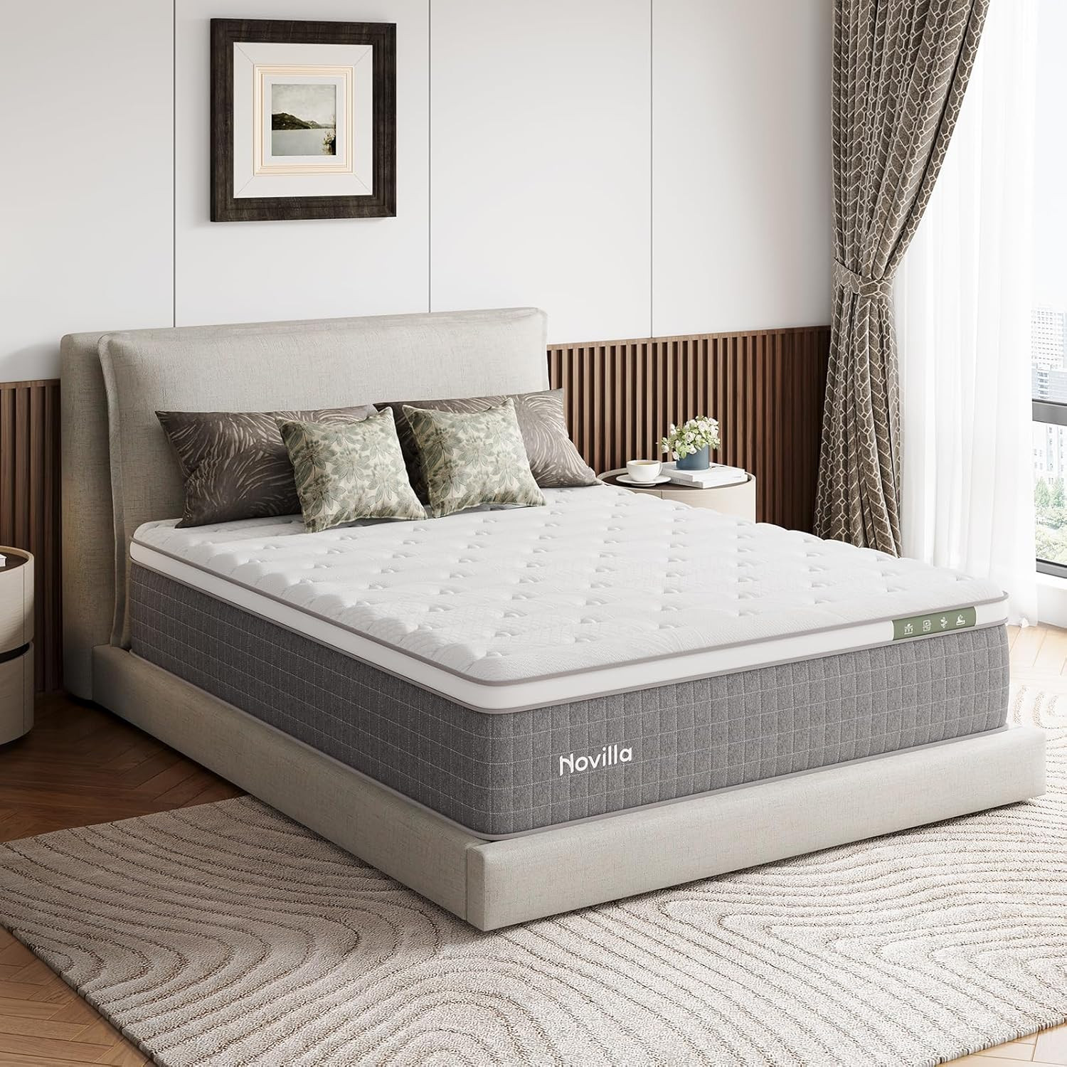 14″ Hybrid Queen Mattress with Gel Memory Foam & Pocketed Coils for Comfort