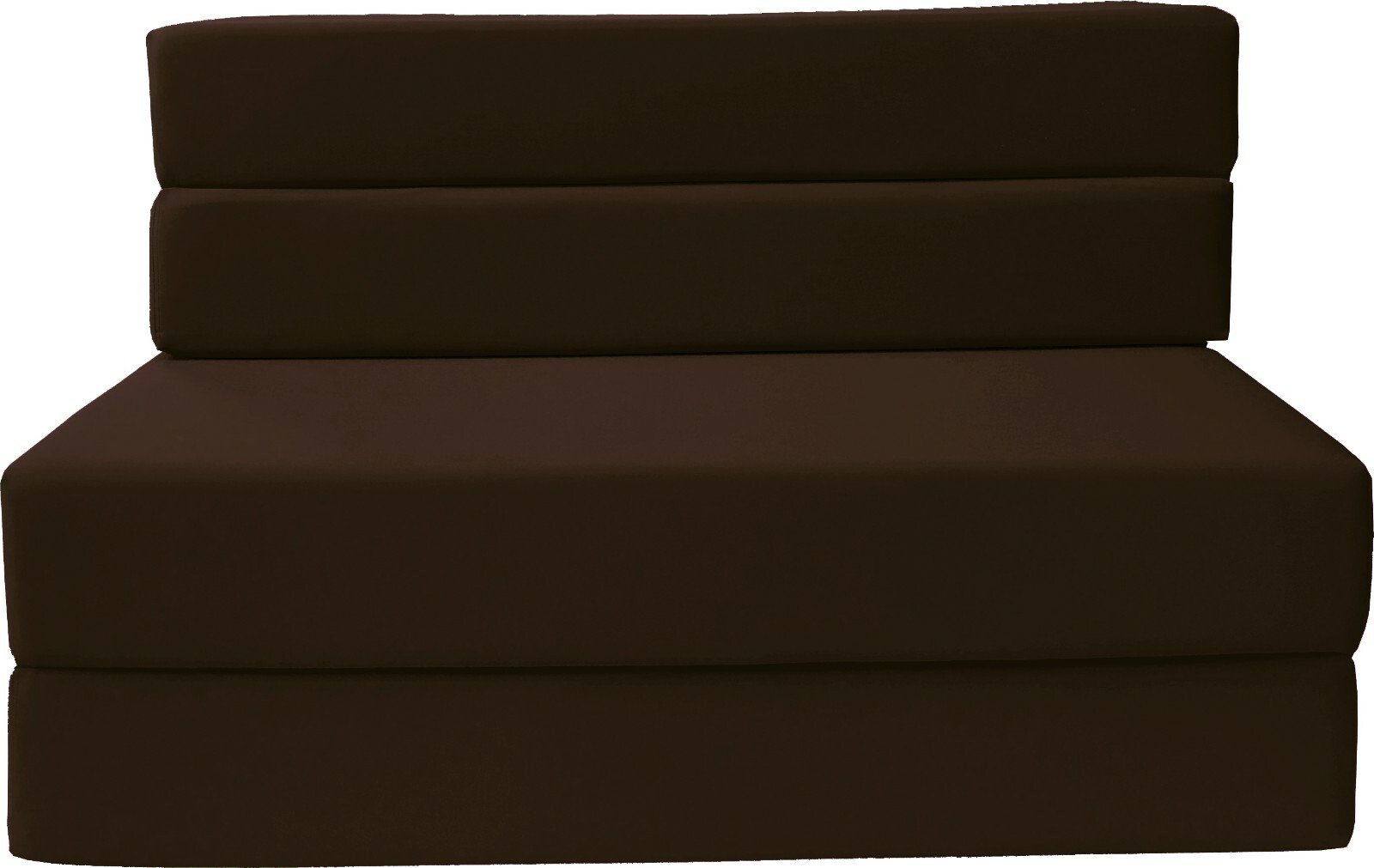 Twin Size 4-Folding Foam Mattresses, Foldable Lounge Beds, Chairs 6x39x75 Brown
