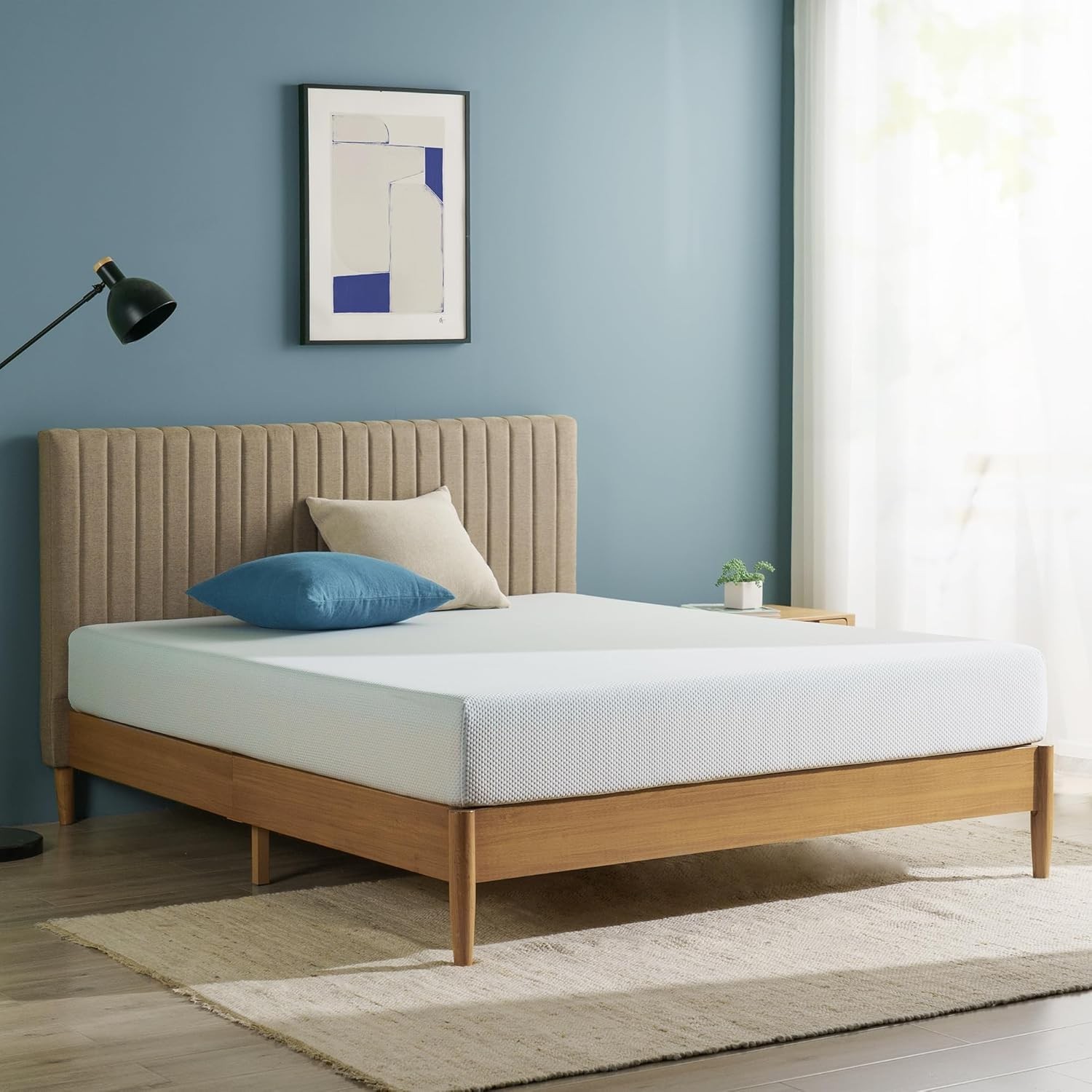 6 Inch Green Tea Cooling Memory Foam Mattress [New Version] Full Fiberglass Free
