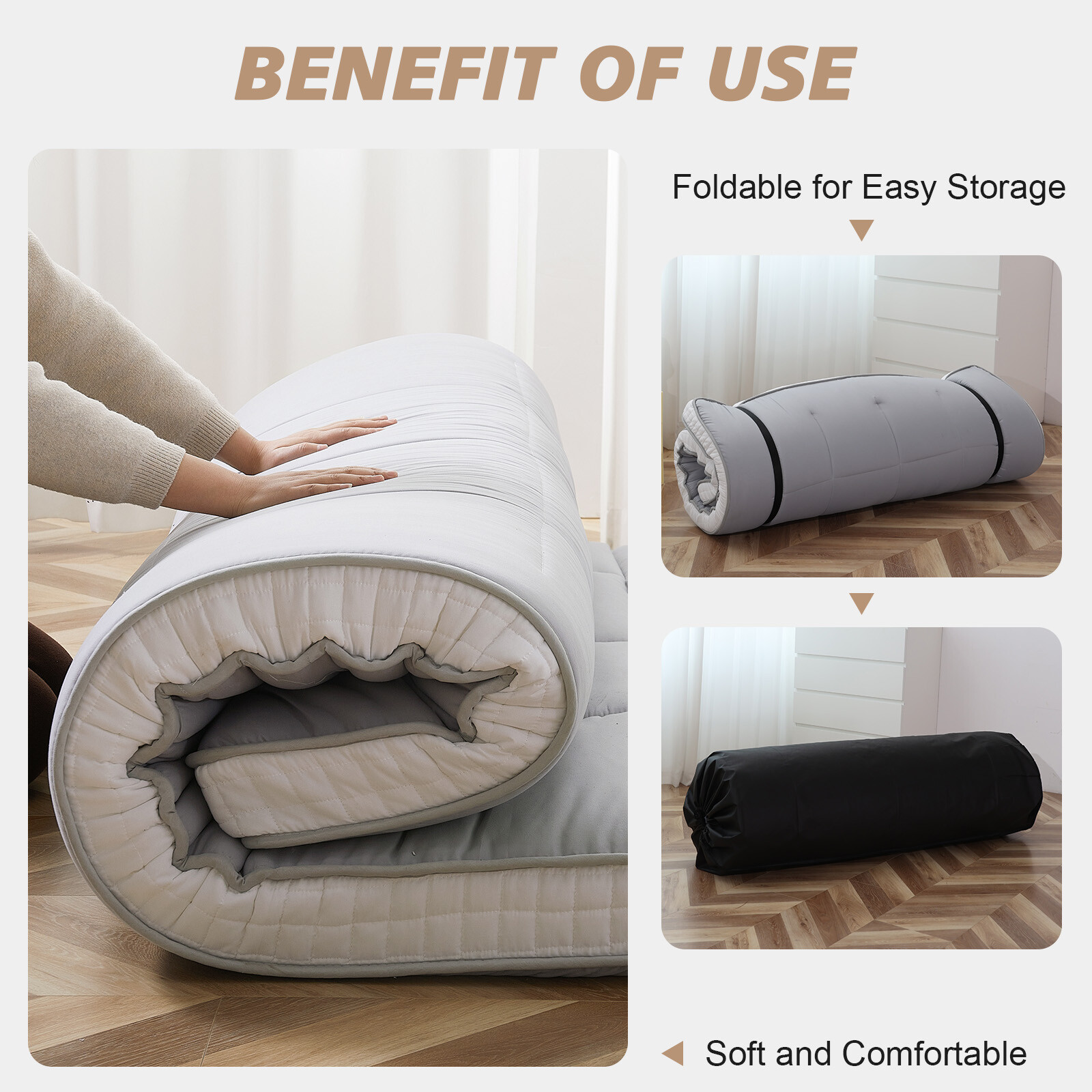 Japanese Futon Floor Mattress Floor Mattress Folding Tatami Roll Up Sleeping Pad