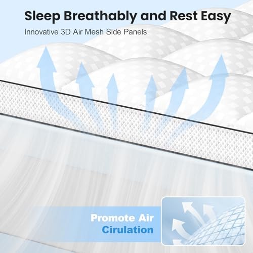 Size Dual Layer 4 Inch Memory Foam Mattress Topper, 2 Queen Dual Layer White