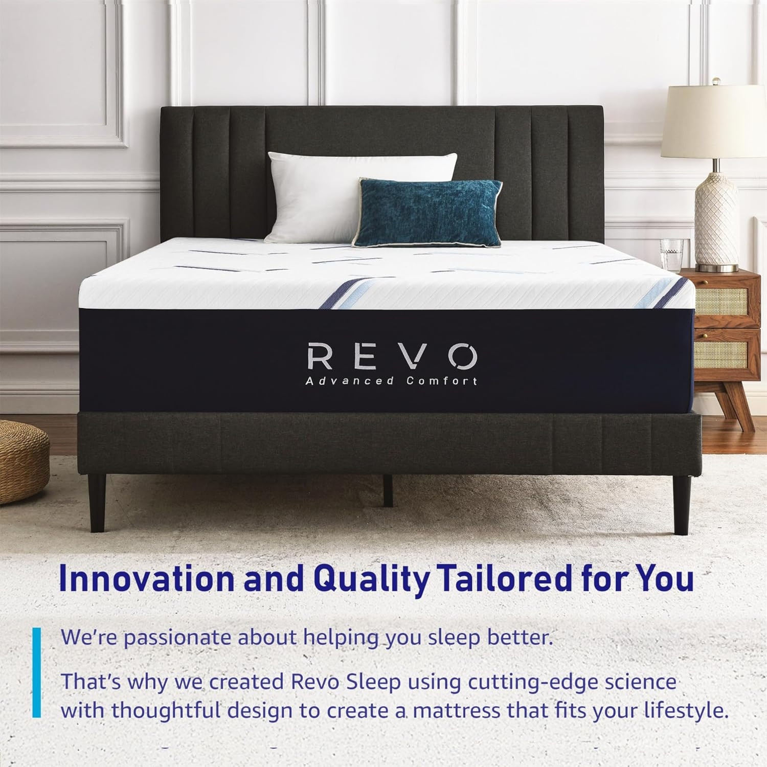 Sleep 14-Inch King Gel Memory Foam Mattress – Cooling King Size Mattress with Su