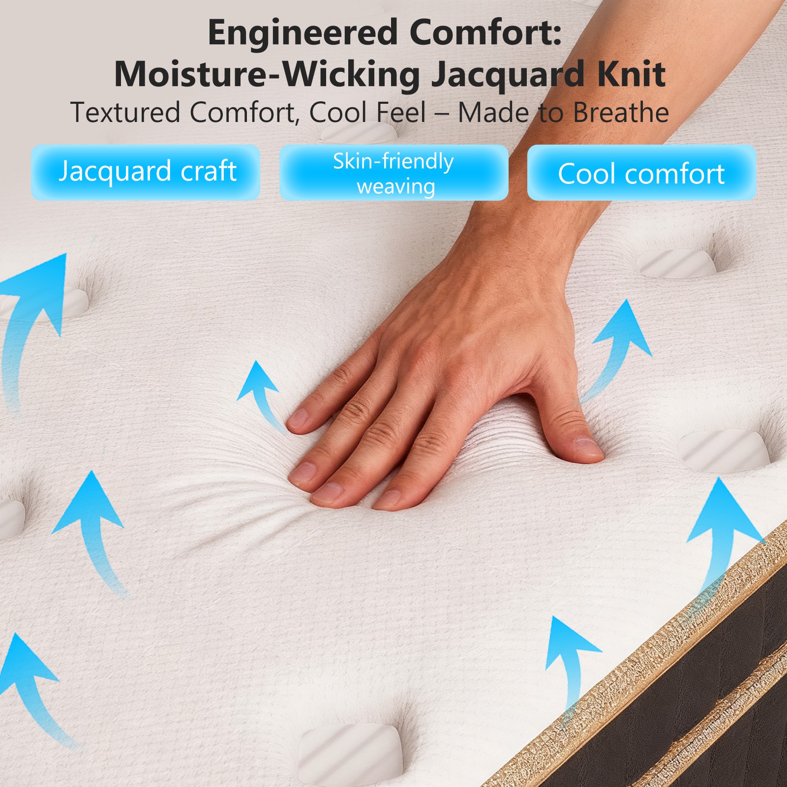 12 In Queen Mattress Innerspring Hybrid Spring Bed Mattresses Bedroom Breathable
