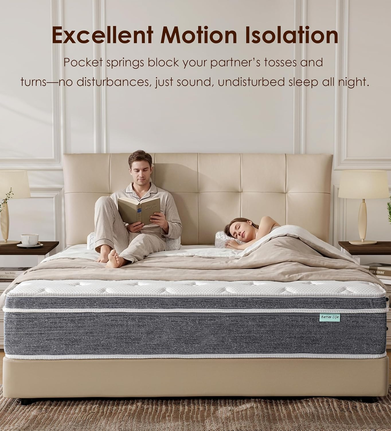 10″ Queen Memory Foam Hybrid Mattress with Pocket Springs for Ultimate Comfort