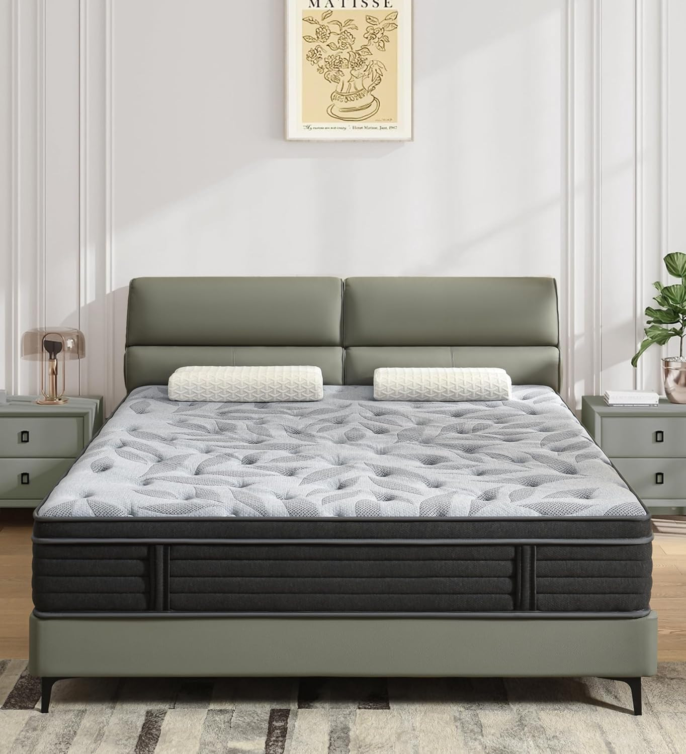 PECHINOU Twin Mattress,12 Inch Hybrid Mattress in a Box with Gel Memory Foam and