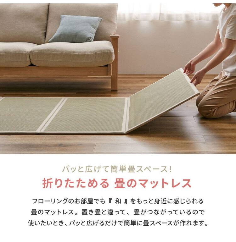 HAGIHARA Tatami Mattress Japanese rush grass Futon mat Foldable Beige from Japan