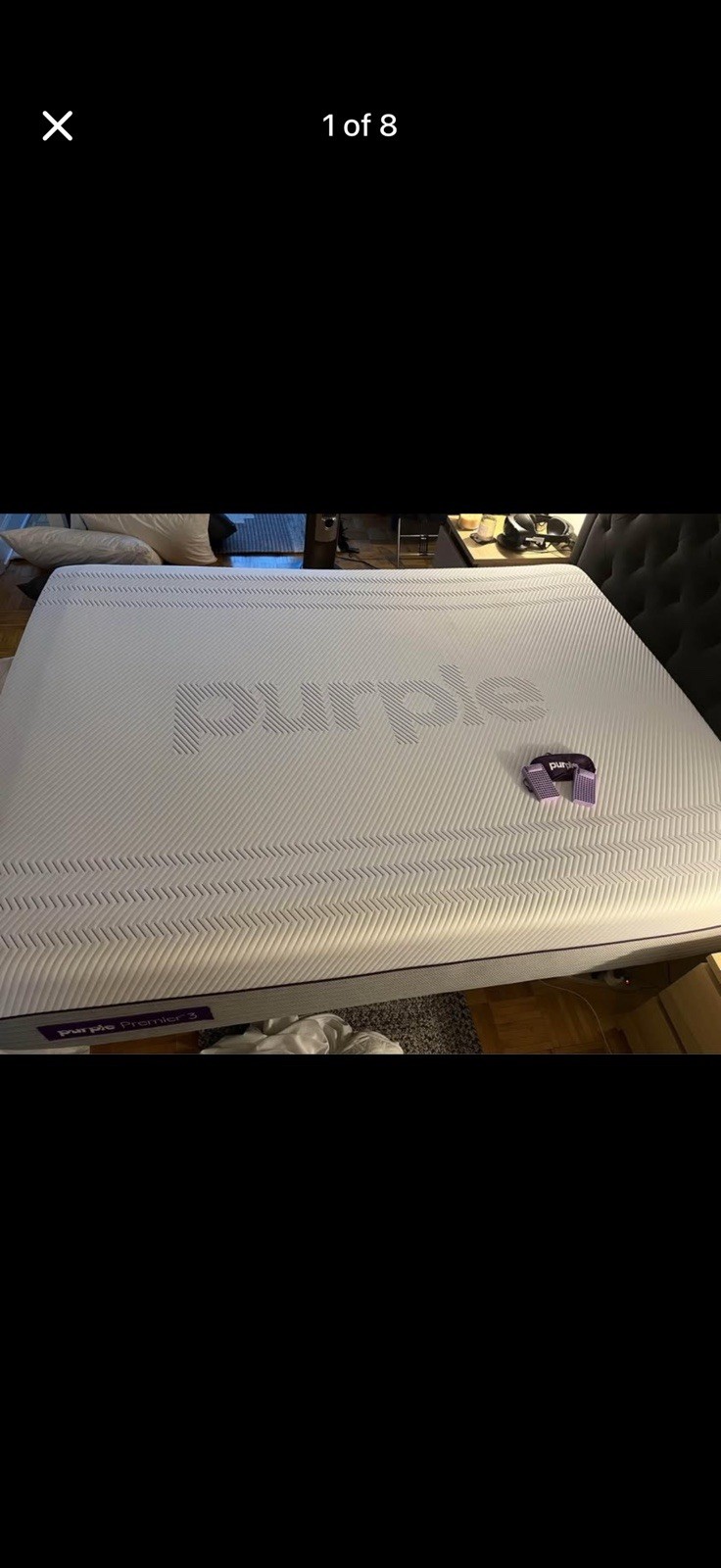 Purple Hybrid 3 Queen Mattress with Adjustable Bed frame and separate headboard