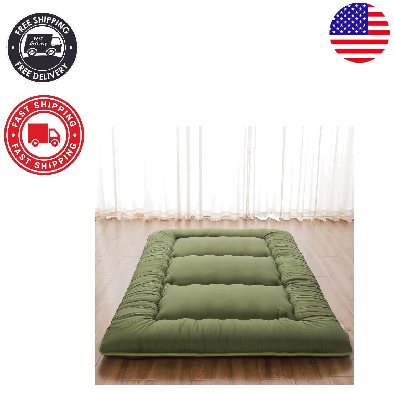 Multi-Functional Twin Size Roll-Up Futon Mattress – Perfect for Camping & Guests