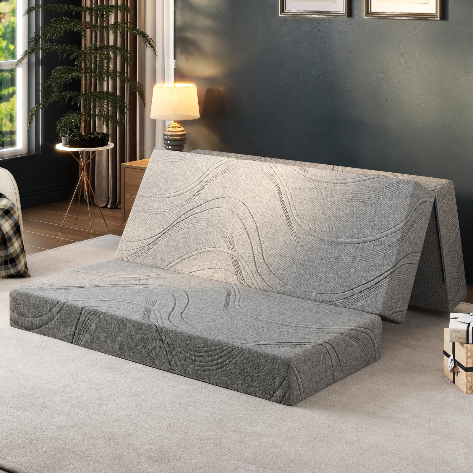 6 Inch Folding Mattress Twin Size, Memory Foam Trifold Mattress for Guest & M…