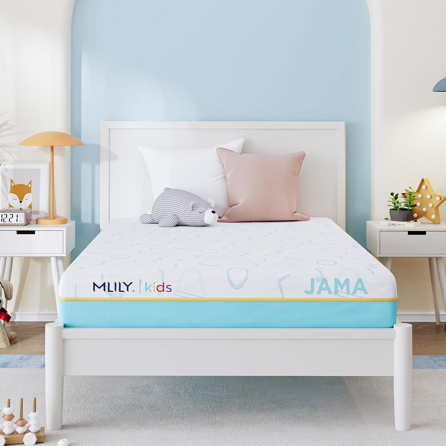 JAMA 6″ Kids Twin Memory Foam Mattress – Medium Firm, CertiPUR-US, Blue