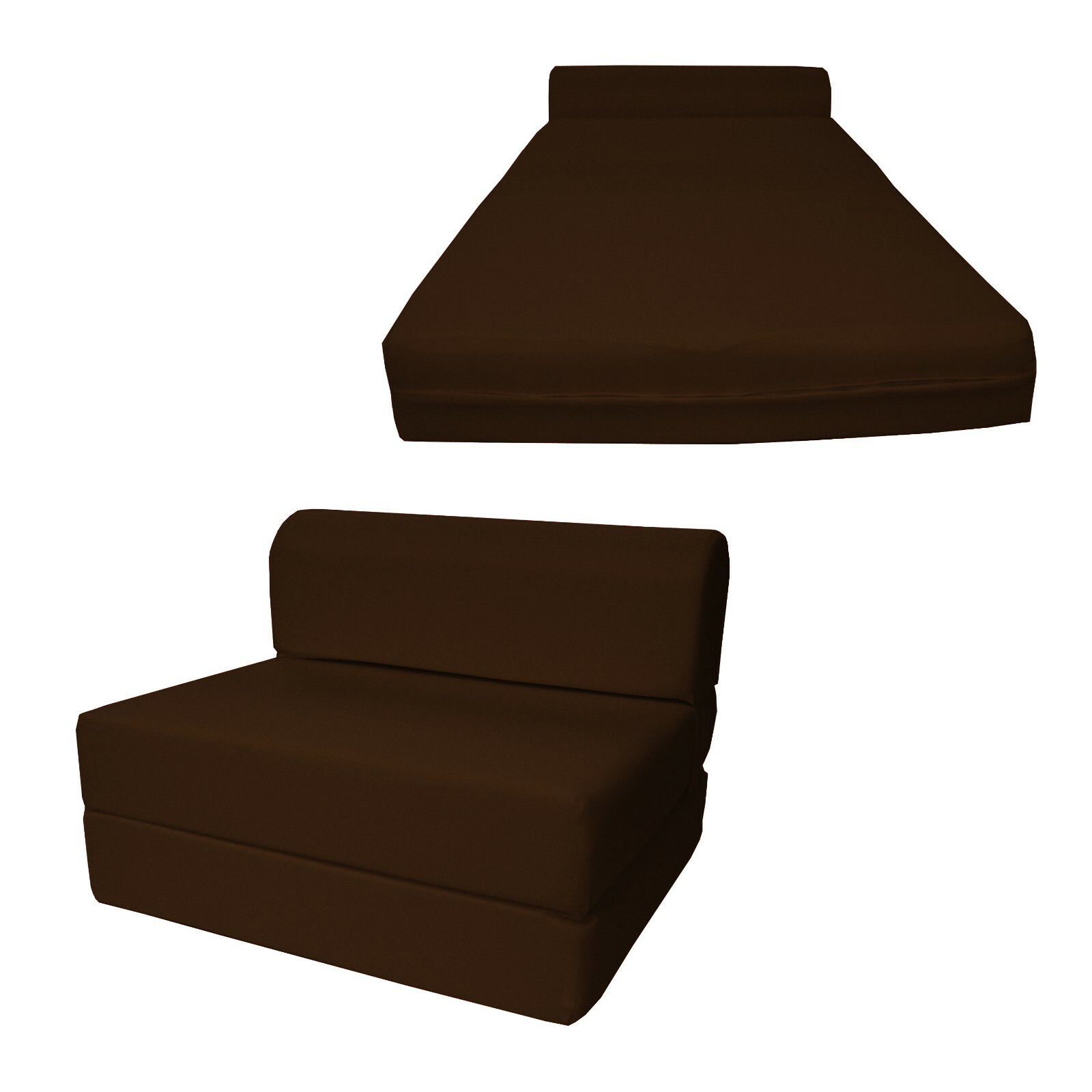 Full Sleeper Chair Folding Foam Beds, Foldable Sofa Couches 6x48x72 Brown